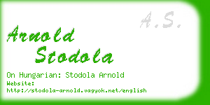arnold stodola business card